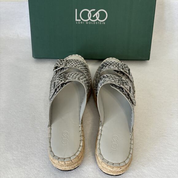 LORI GOLDSTEIN SANDALS LINDSAY WOMENS GRAY SNAKE PRINT‎ LEATHE 8M - Picture 4 of 7
